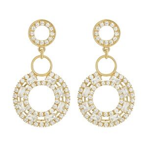 ⚜️ Elegant Gold Circle Drop Earrings